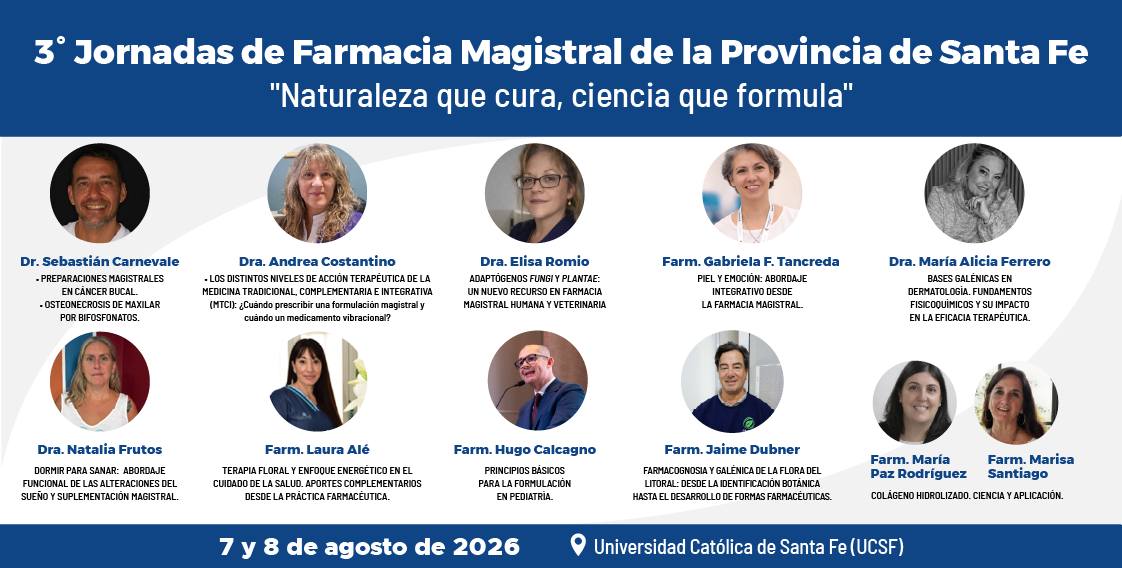 Disertantes de las 3° Jornadas de Farmacia Magistral