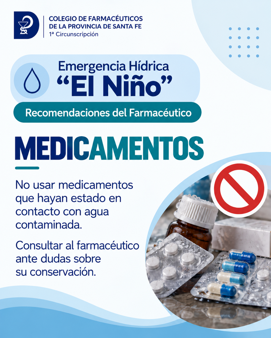 Recomendaciones sobre medicamentos y agua contaminada